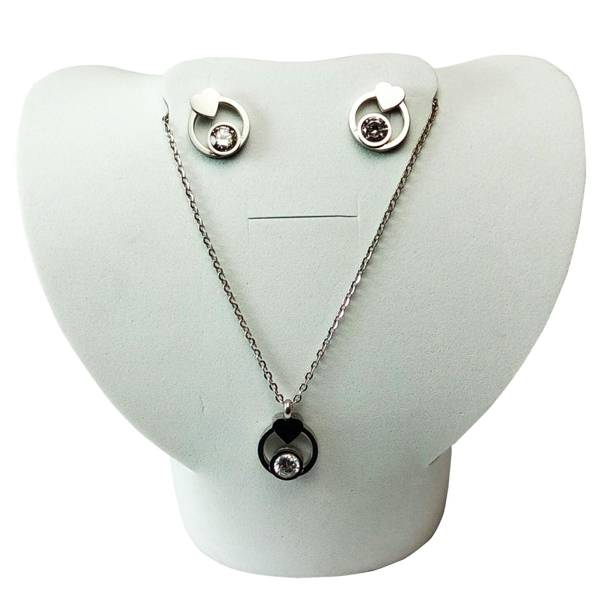Juego de Acero Collar y Arete