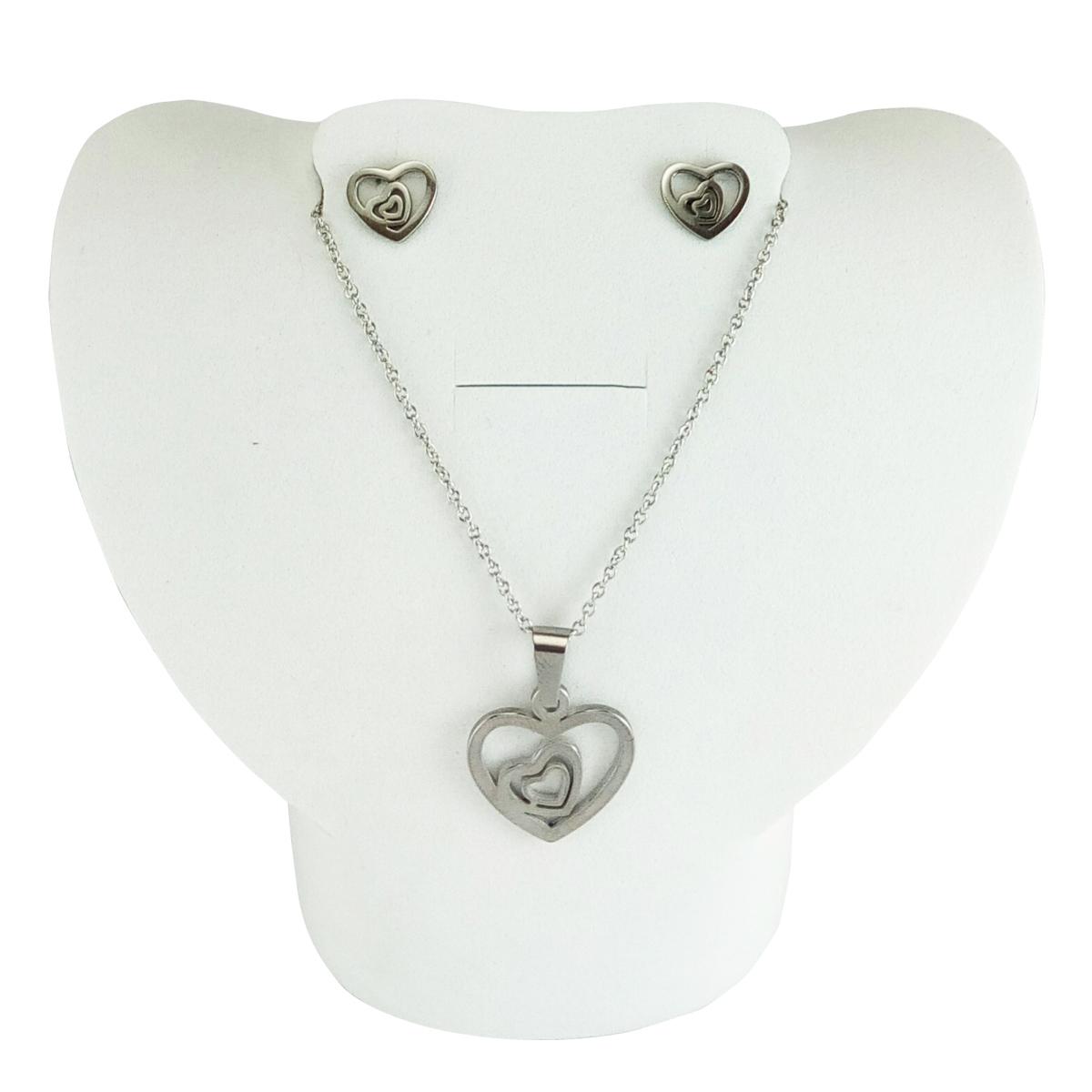 Juego de Acero Collar y Arete