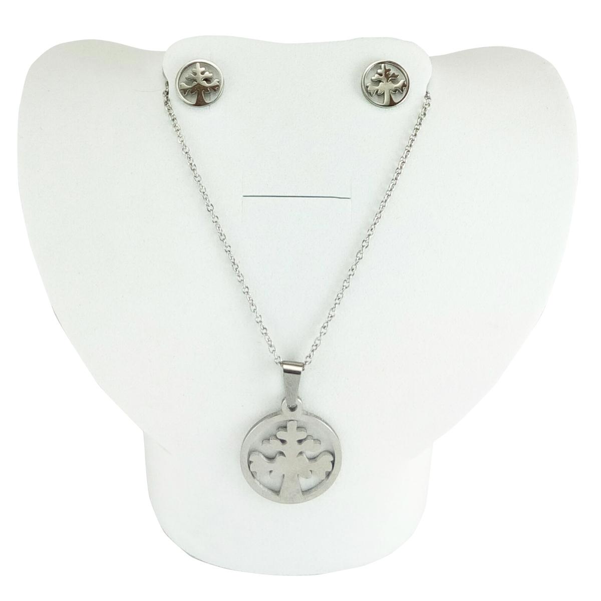 Juego de Acero Collar y Arete