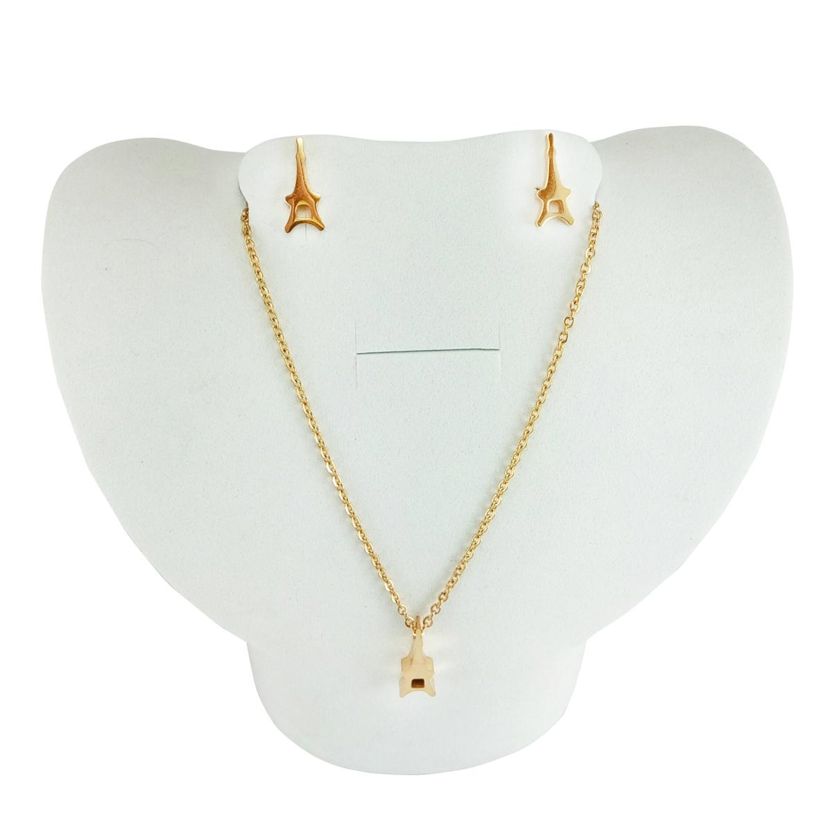 Juego de Acero Collar y Arete